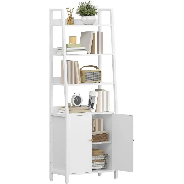 HILINSIE 6-Delige Boekenkast met Kastdeuren, Plank, 170 cm, Wit