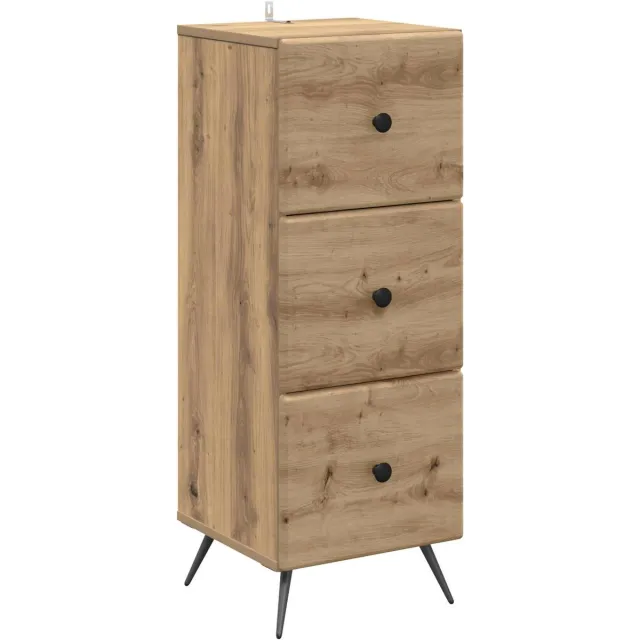 vidaXL Ladekast - 33 - x - 34,5 - x - 90 - cm - Bewerkt - hout - Artisanaal - eiken Artisanaal eiken