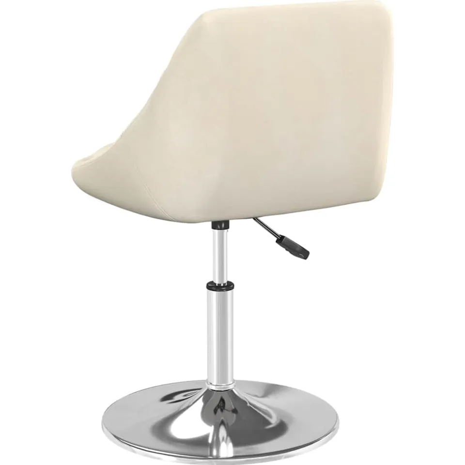 vidaXL Eetkamerstoelen draaibaar 6 st fluweel crèmekleurig, foto 4