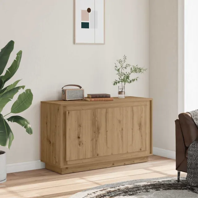 vidaXL Dressoir Artisan Eikenhout 102x35x55 cm Bewerkt Hout, foto 2