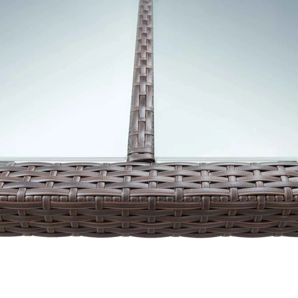 vidaXL Tuintafel 200x150x74 cm poly rattan bruin, foto 4