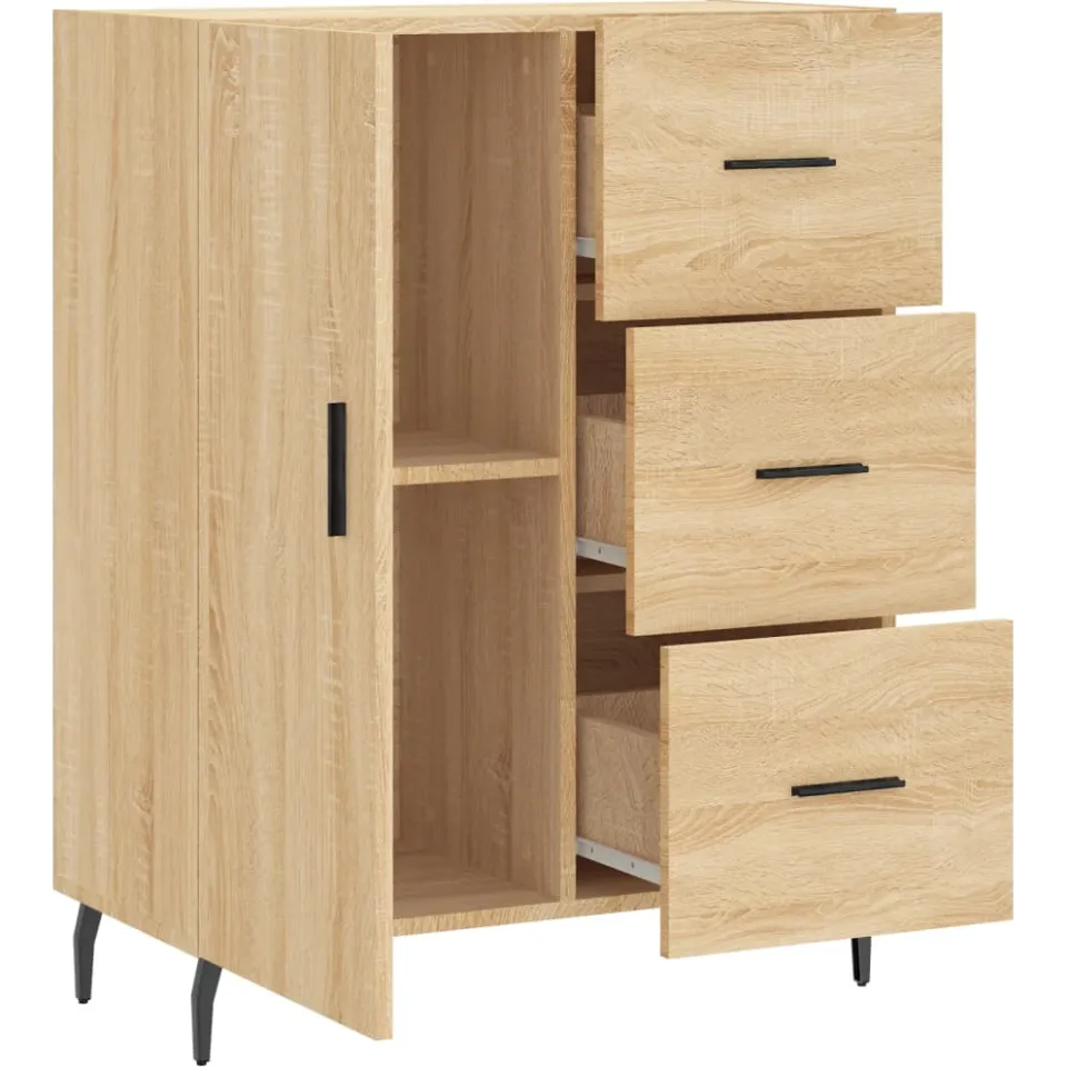vidaXL Dressoir 69,5x34x90 cm bewerkt hout sonoma eikenkleurig, foto 4
