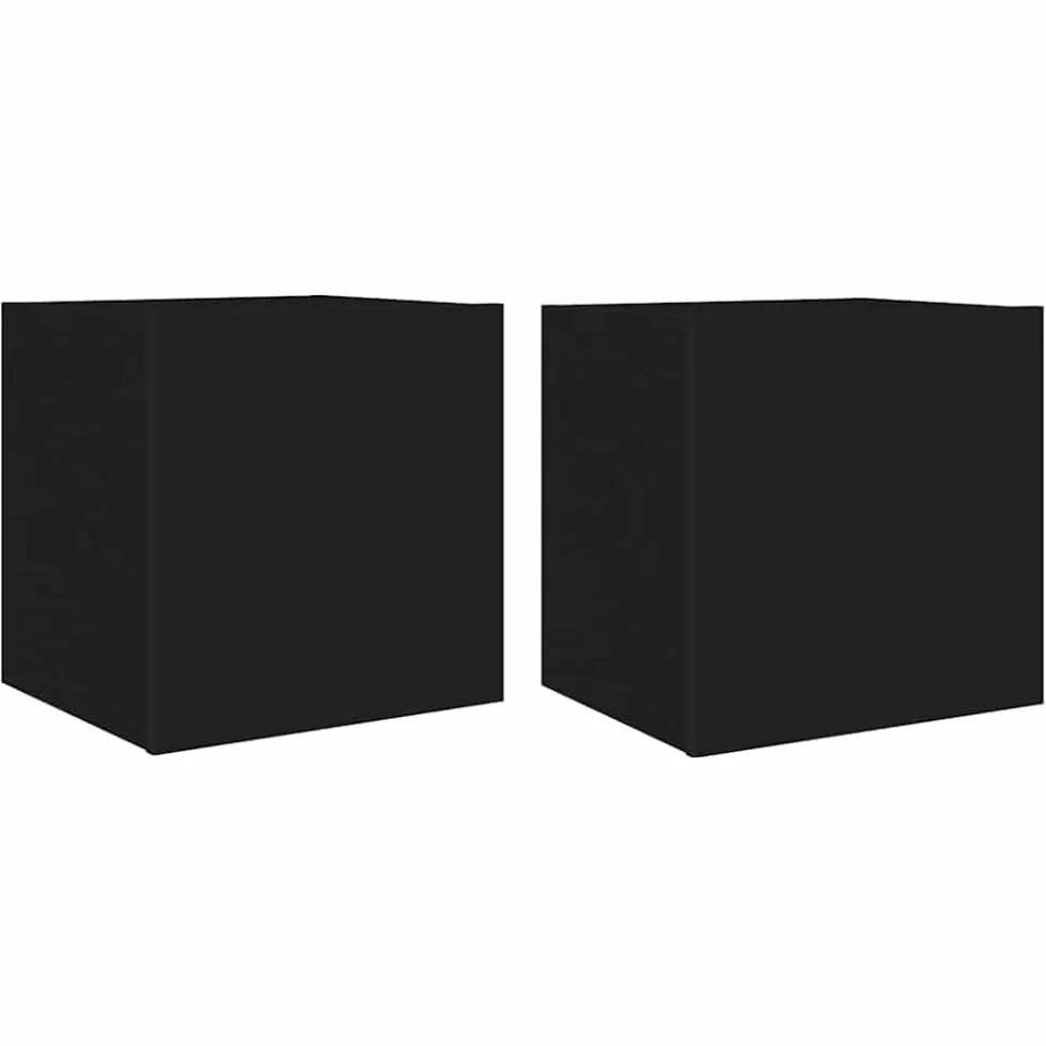 vidaXL Tv-wandmeubelen met LED-verlichting 2 st 40,5x35x40 cm zwart