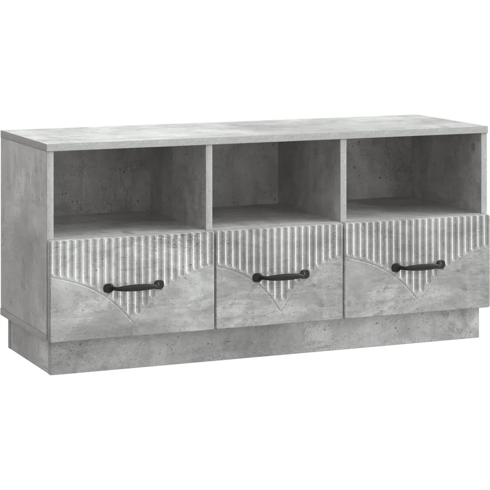 vidaXL TV-kast met lade Betongrijs 102 x 34,5 x 47 cm Bewerkt hout grijs, foto 3