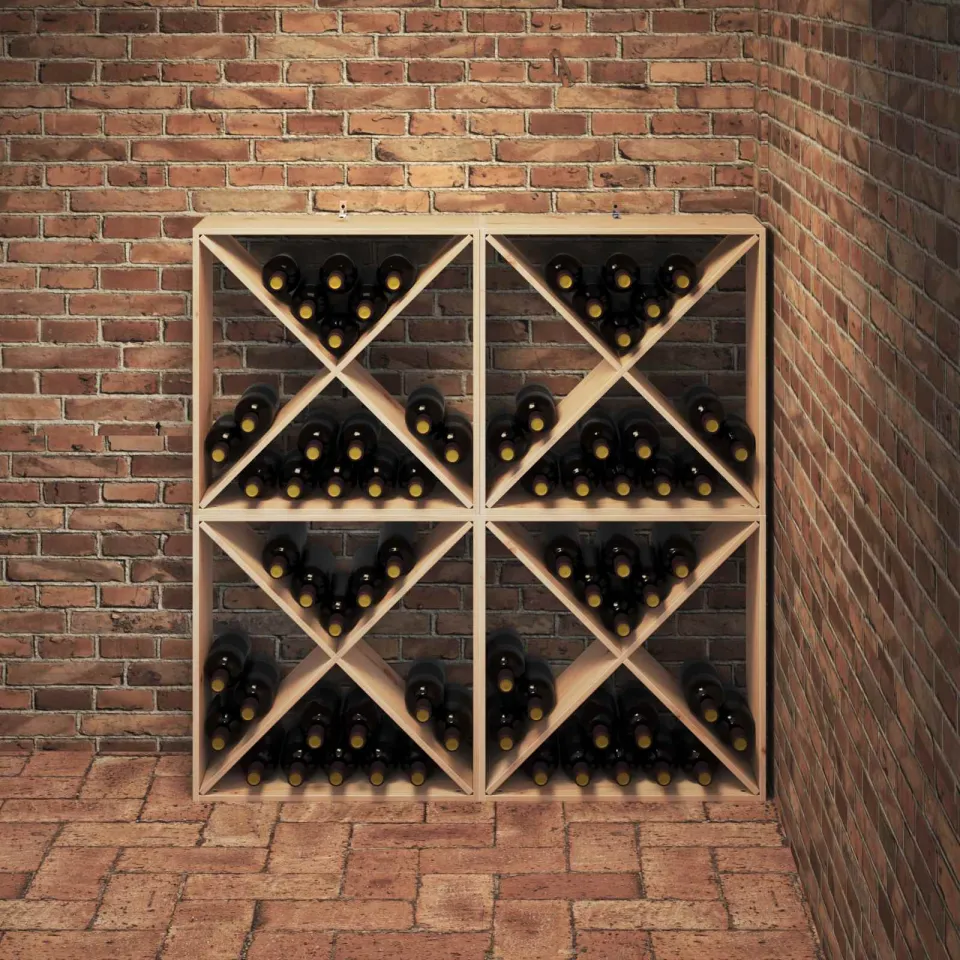 vidaXL Wijnrek 4 st Naturel 62 x 25 x 62 cm Massief grenenhout, foto 4