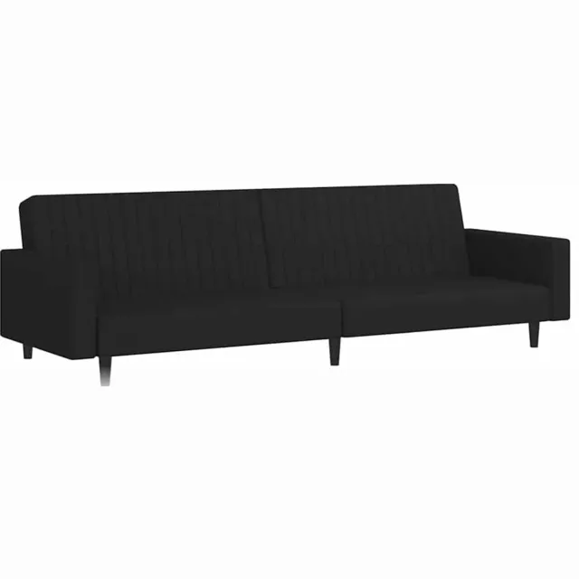 vidaXL Slaapbank - 2-zits - fluweel - zwart