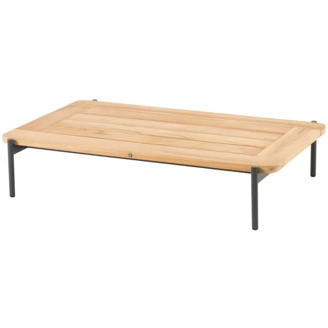 4 Seasons Outdoor 4 Seasons Yoga loungetafel 120 x 75 x 25 cm - teak Donker grijs