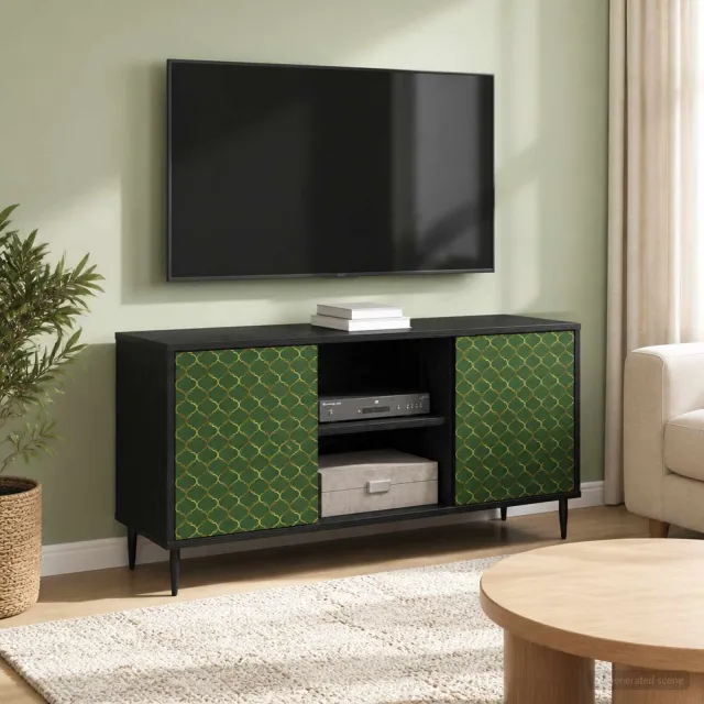 vidaXL Tv-meubel GELEEN 102 x 33 x 51 cm Zwart eiken Bewerkt hout
