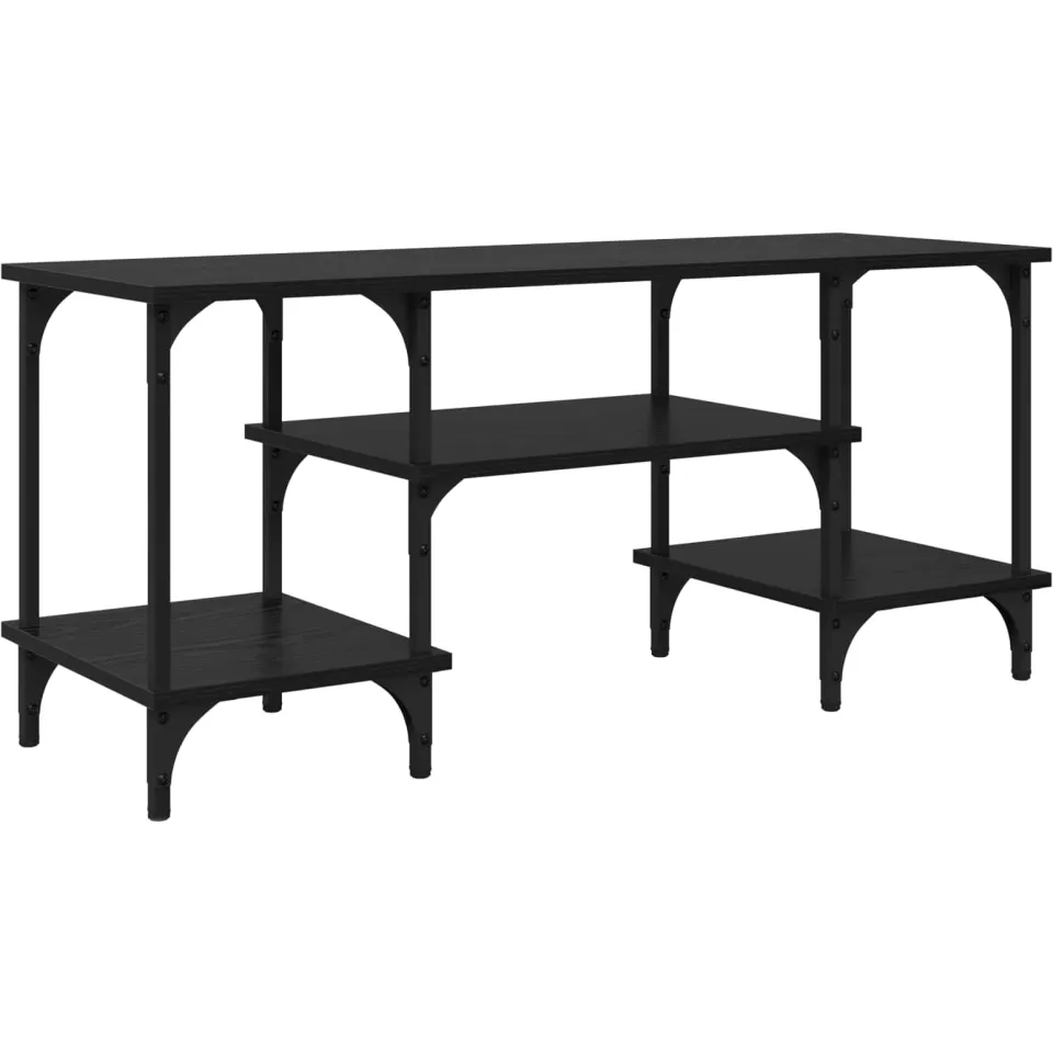 vidaXL TV-kast Zwart Eiken 102 x 35 x 45,5 cm Gemonteerd hout en ijzer, foto 3