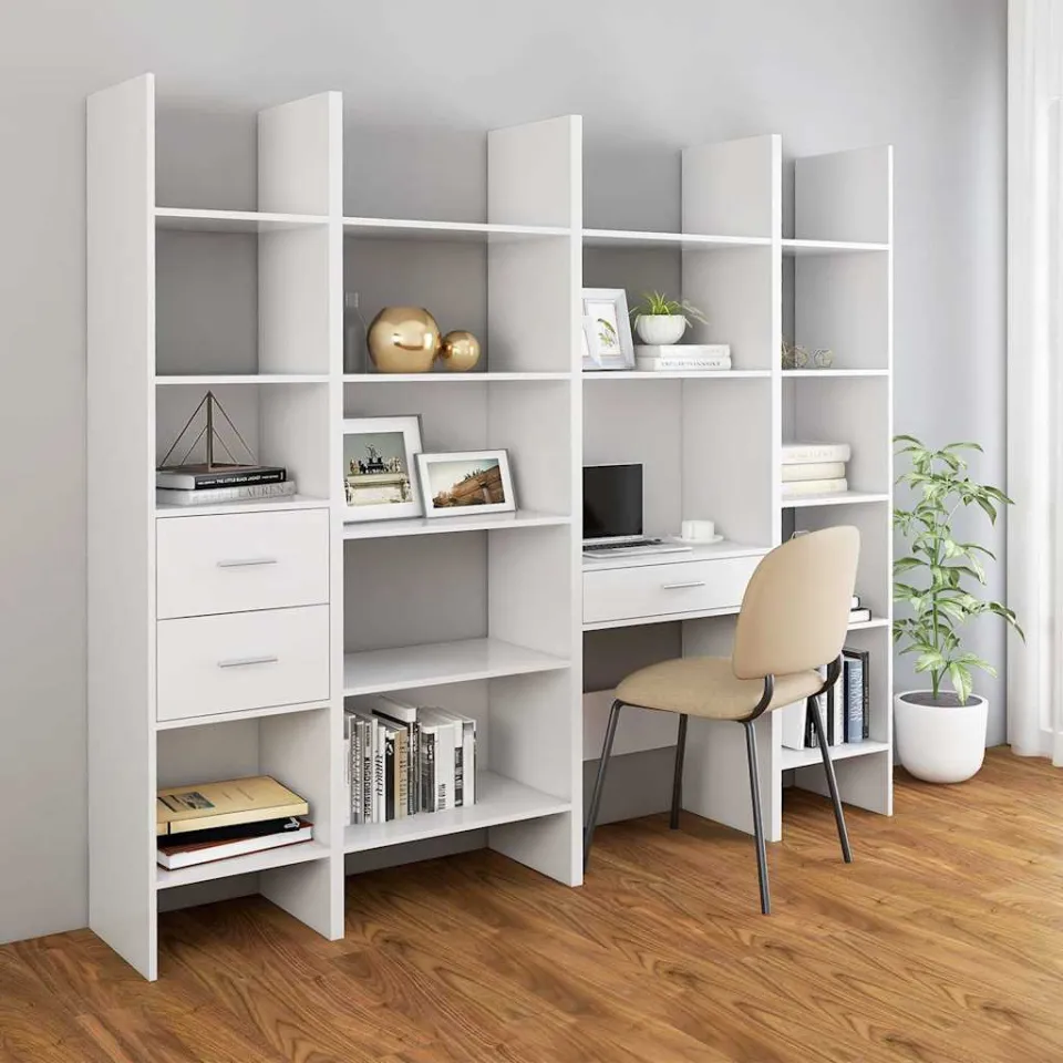 vidaXL Boekenkast 40x35x180 cm bewerkt hout wit, foto 3