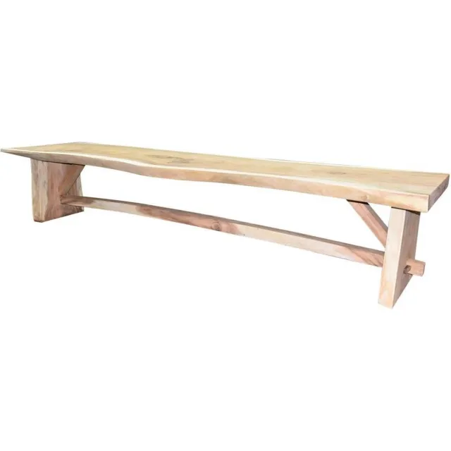 AVH-Collectie Boomstamtafel 400x90xH77,5 cm - bladdikte 10 cm geschoord Bruin / Terre