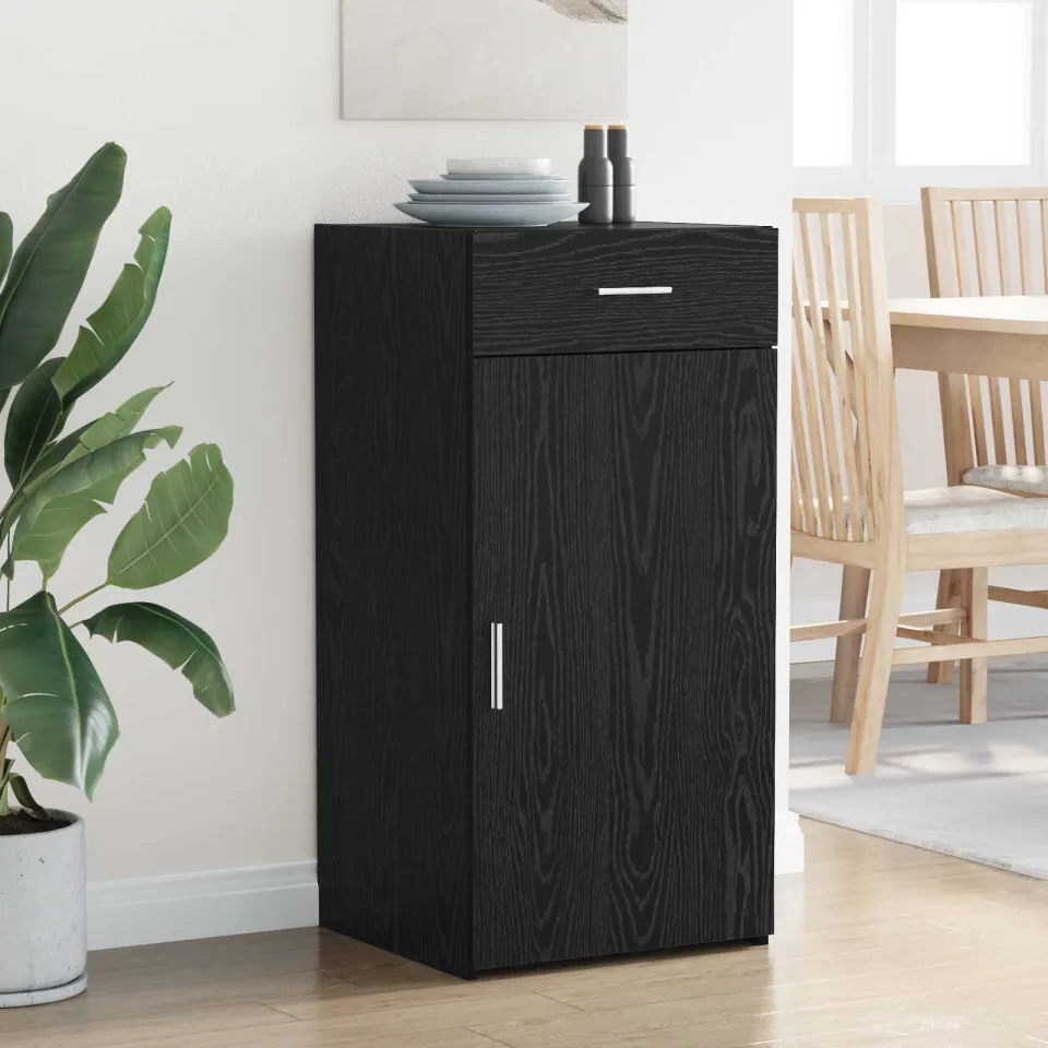 vidaXL Dressoir Zwart eiken 45 x 42,5 x 93 cm Bewerkt hout, foto 4