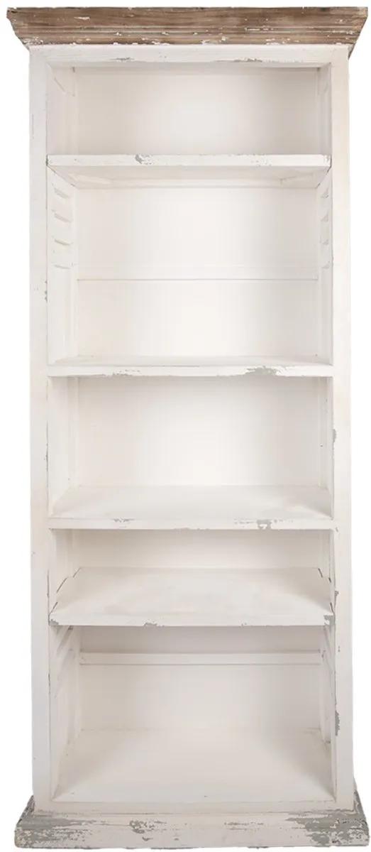 Clayre & Eef Boekenkast Verstelbare Planken 80x36x195 cm Wit Hout