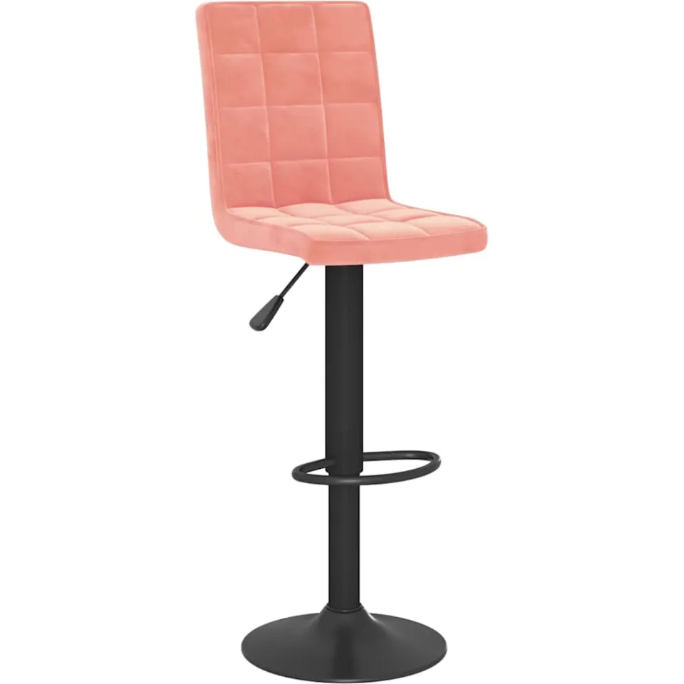 vidaXL Barkrukken 2 st fluweel roze
