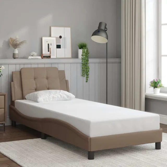 vidaXL Bedframe zonder matras "Zadar" kunstleer cappucinnokleurig 80x200 cm Bruin