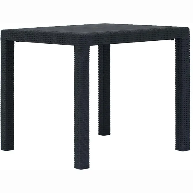 vidaXL Tuintafel 79x79x72 cm rattan-look kunststof antraciet, foto 2