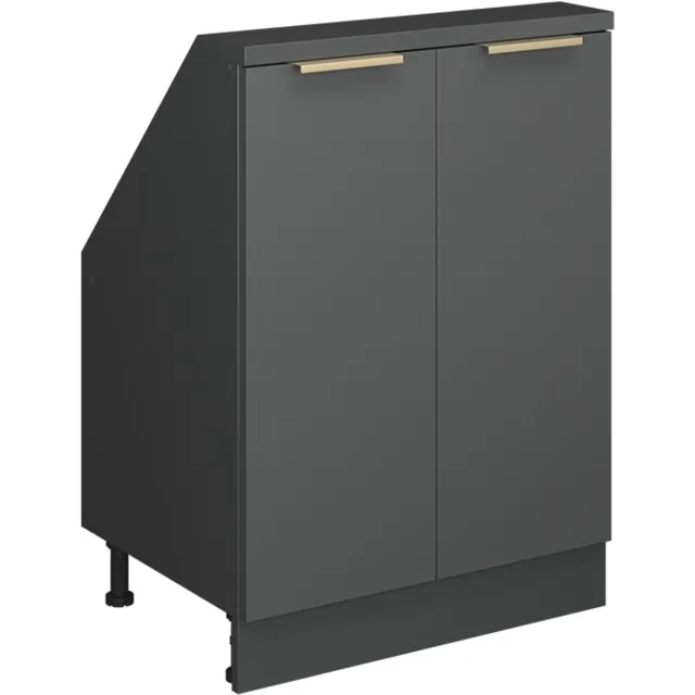 Vicco R-Line Keukenkast voor schuine wand – 60 cm met 2 deuren Antraciet-goud Antraciet-goud/Antraciet