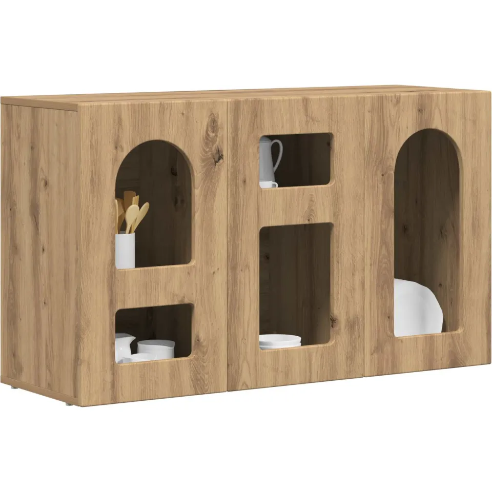 vidaXL Dressoir ELST Artisan Eiken 100 x 35 x 59 cm Bewerkt hout, foto 2