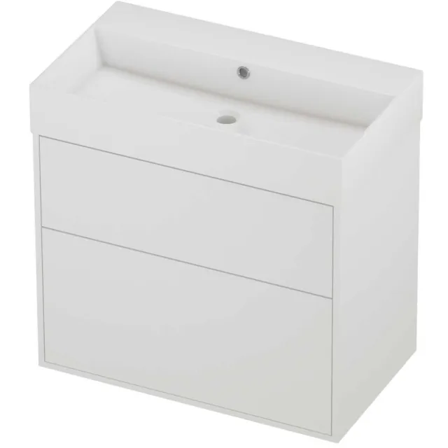 Proline Zara Badmeubelset Porselein Loft Zonder Kraangat 80x46x78 cm Glans Wit Mat White Mat Wit