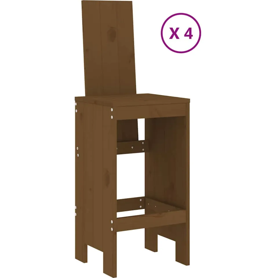 vidaXL 5-delige Tuinbarset massief grenenhout honingbruin bruin, foto 2
