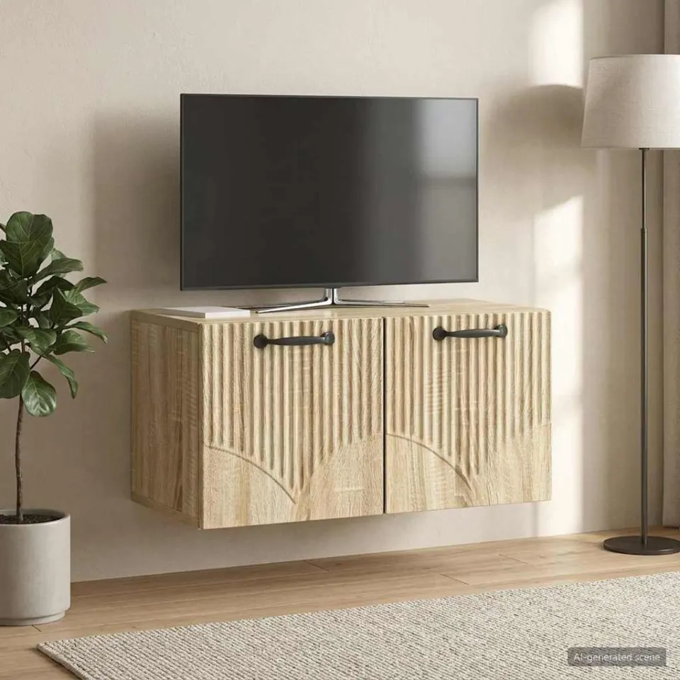 vidaXL Wandbeugel TV-kast Sonoma Eiken 59,5 x 31 x 30 cm Bewerkt hout, foto 4