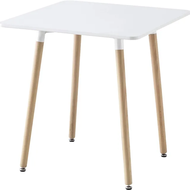 sweeek Vierkante eettafel mdf en beukenhout - hedvig Wit