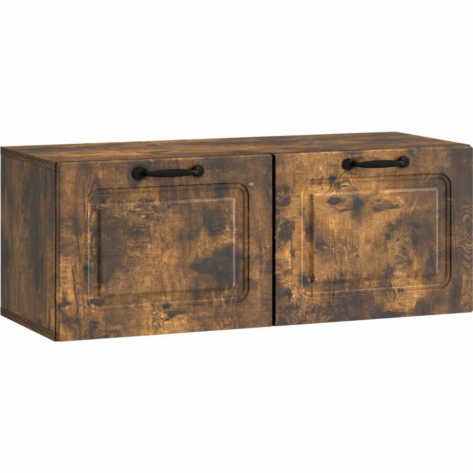 vidaXL Wandbeugel TV-kast Gerookt eiken 78,5 x 31 x 30 cm Bewerkt hout, foto 3