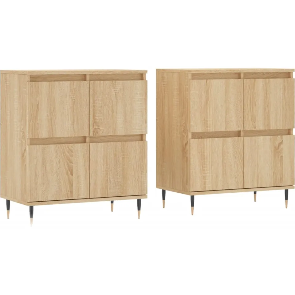 vidaXL Dressoirs 2 st bewerkt hout sonoma eikenkleurig, foto 3