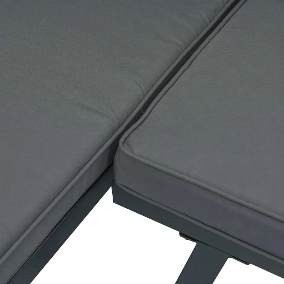 vidaXL 2-delige Loungeset met kussens aluminium zwart, foto 4