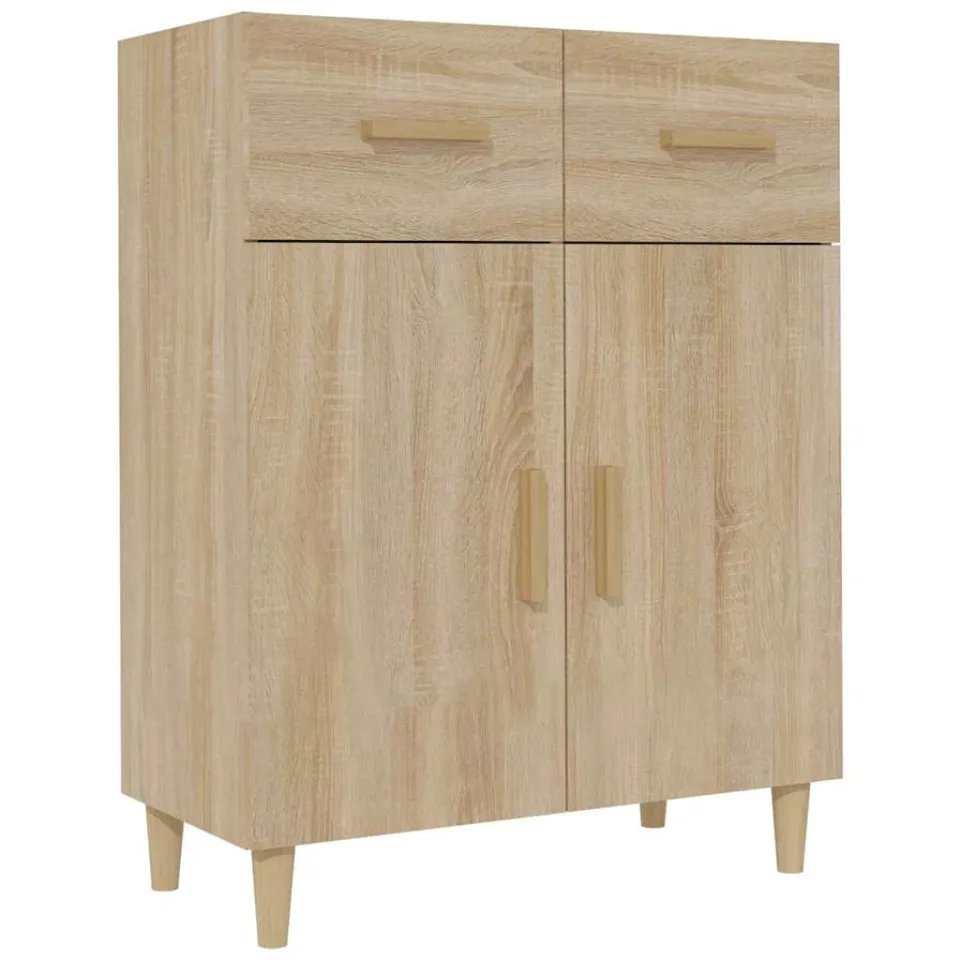 vidaXL Dressoir 69,5x34x89 cm bewerkt hout sonoma eikenkleurig Bruin