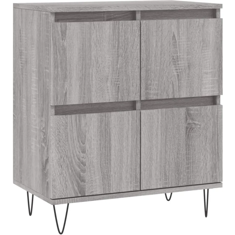 vidaXL Dressoirs 2 st bewerkt hout grijs sonoma eikenkleurig, foto 4