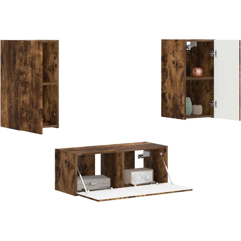 vidaXL Tv-meubelset 2 st 78,5 x 31 x 30 cm Gerookt eiken Bruin