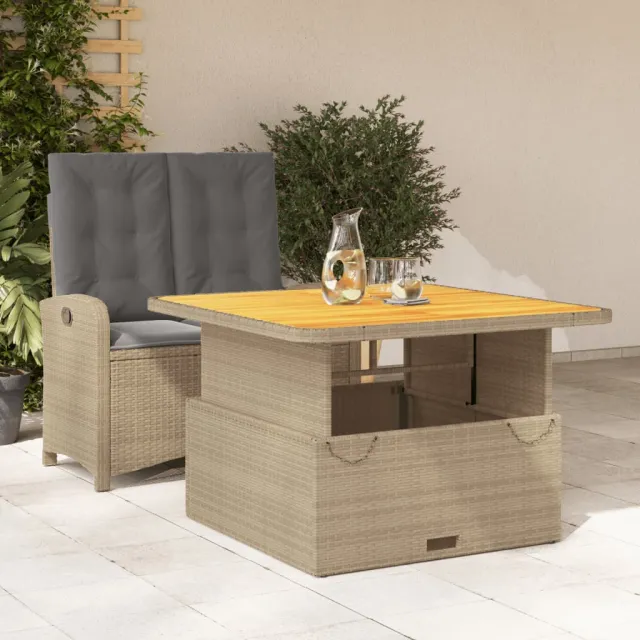 vidaXL 2-delige Tuinset met kussens poly rattan beige, foto 2