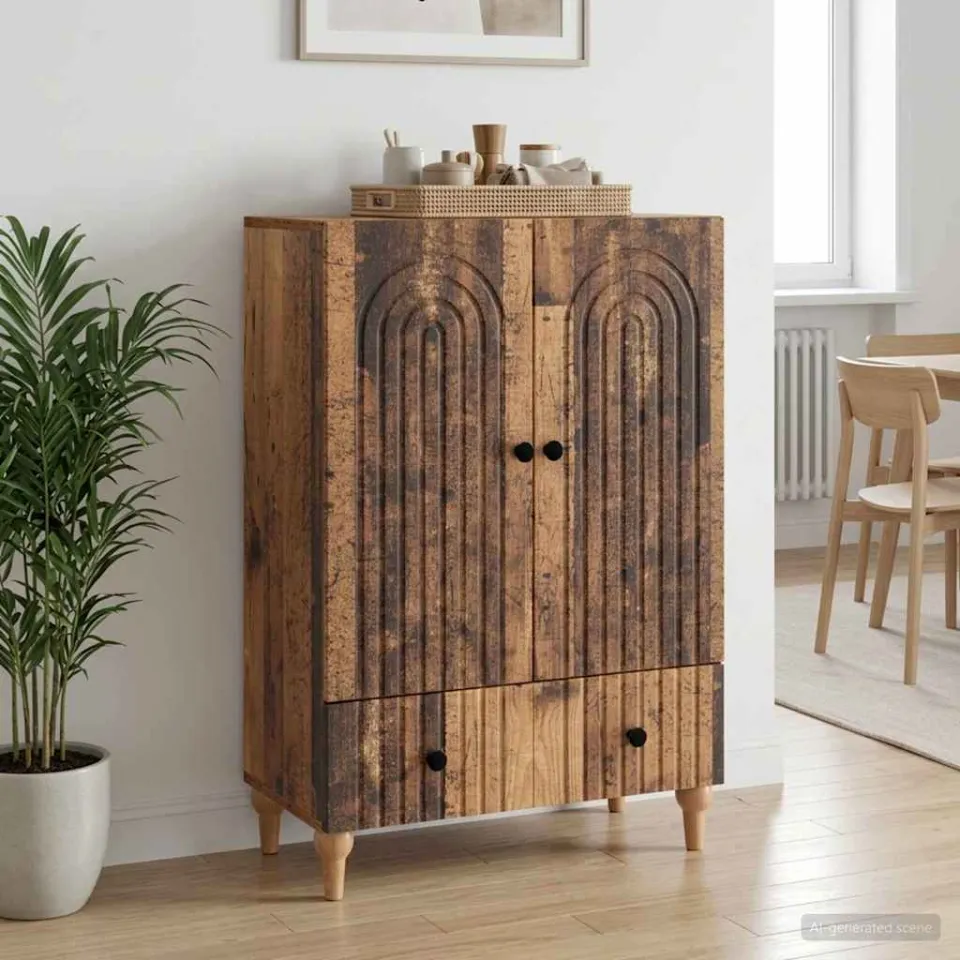 vidaXL Dressoir Oud hout 66 x 34,5 x 95 cm Bewerkt hout bruin, foto 3