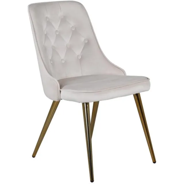 Svea Zelano eetkamerstoel - gouden poot - velvet - beige