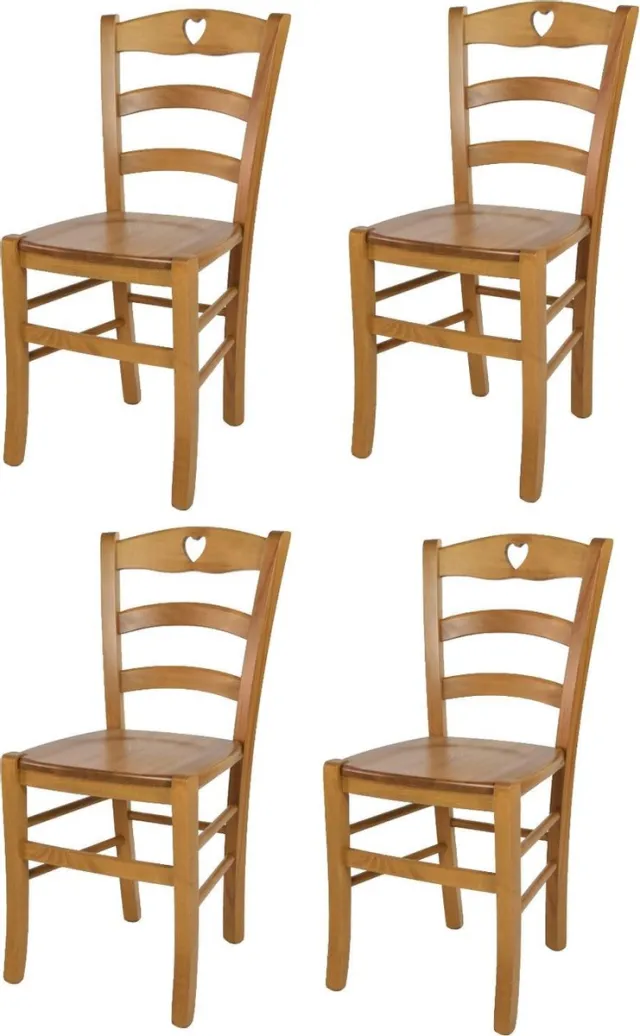 t m c s Tommychairs Cuore - Eetkamerstoelen - Set van 4 - Eikenhout