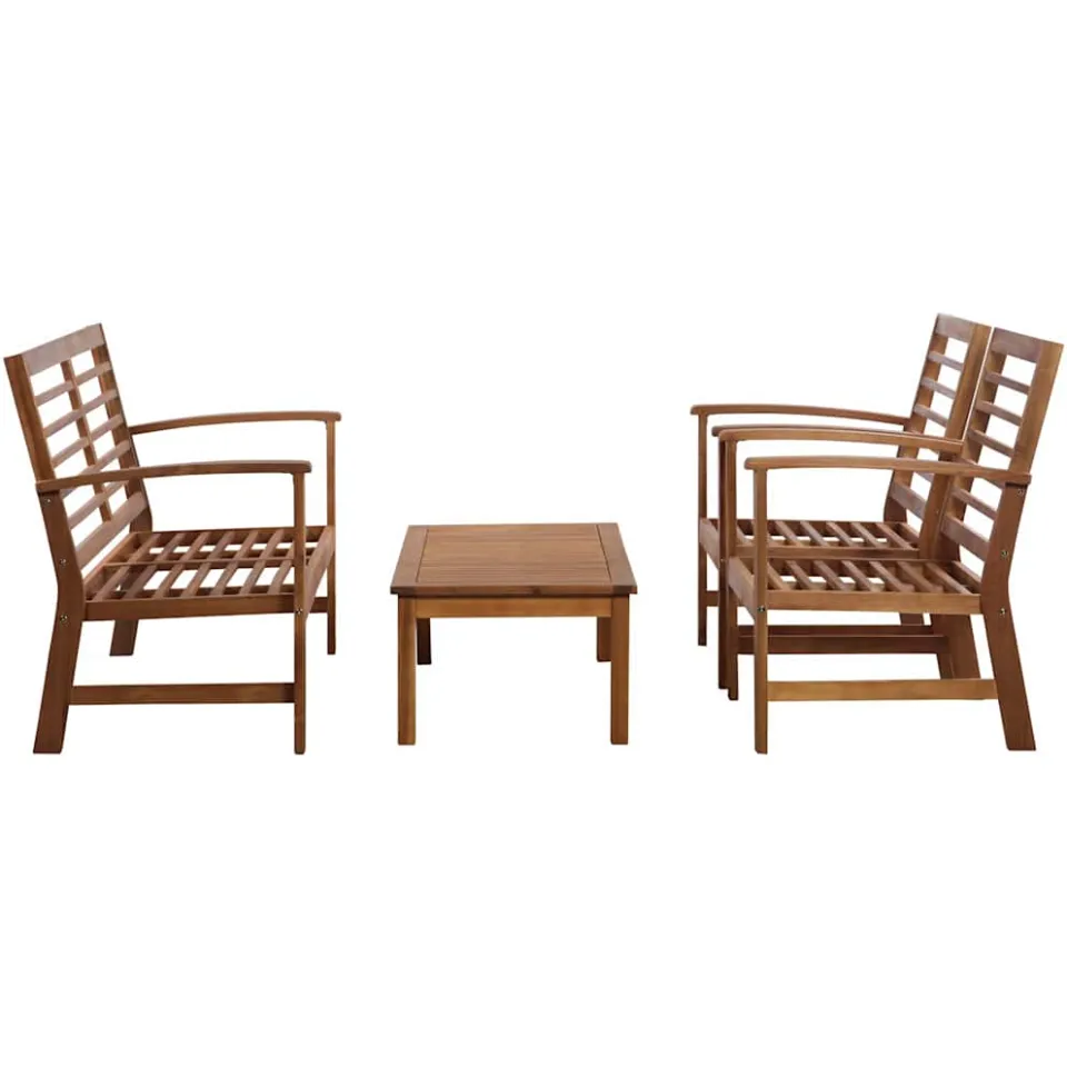 vidaXL 4-delige Loungeset massief acaciahout bruin, foto 2
