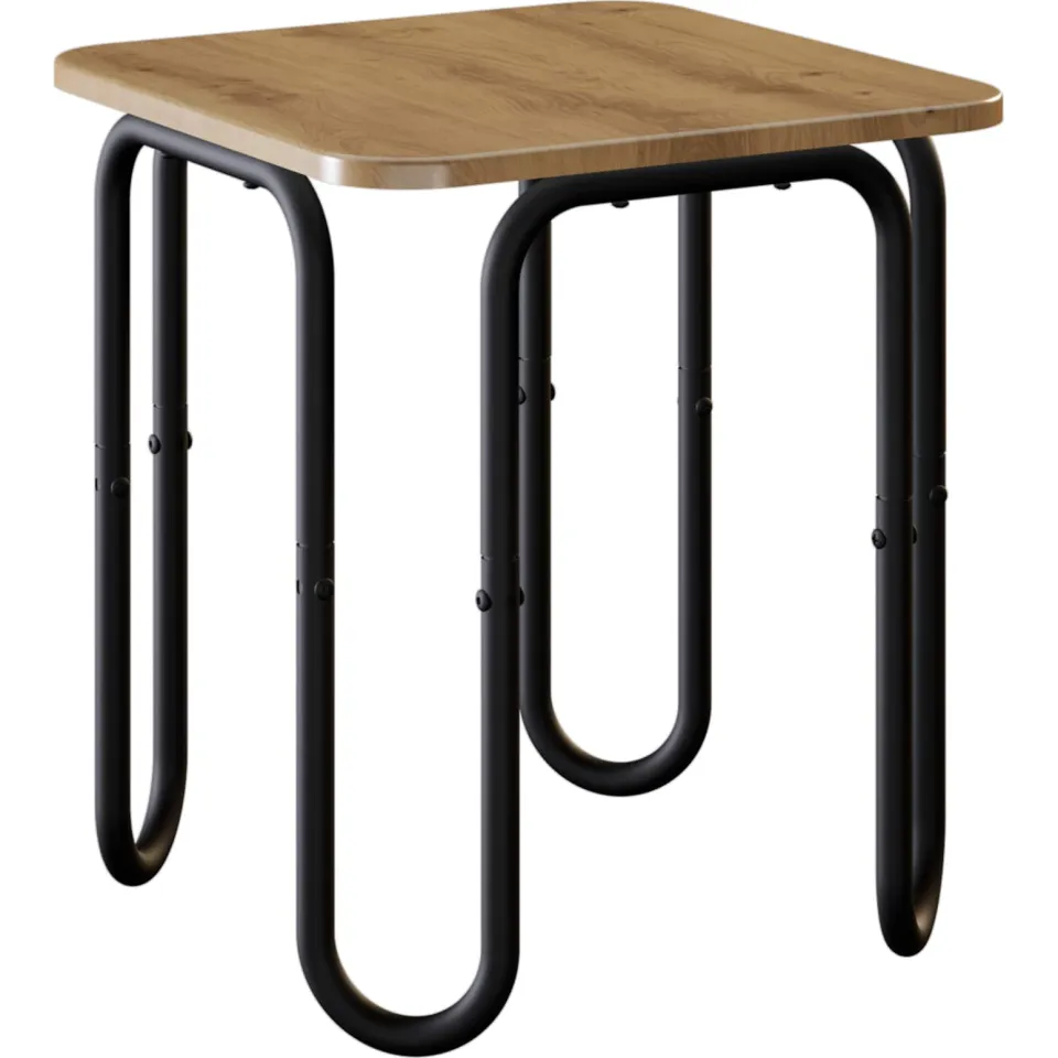 vidaXL Salontafel Artisanaal eiken 40 x 40 x 45 cm Bewerkt hout, foto 3