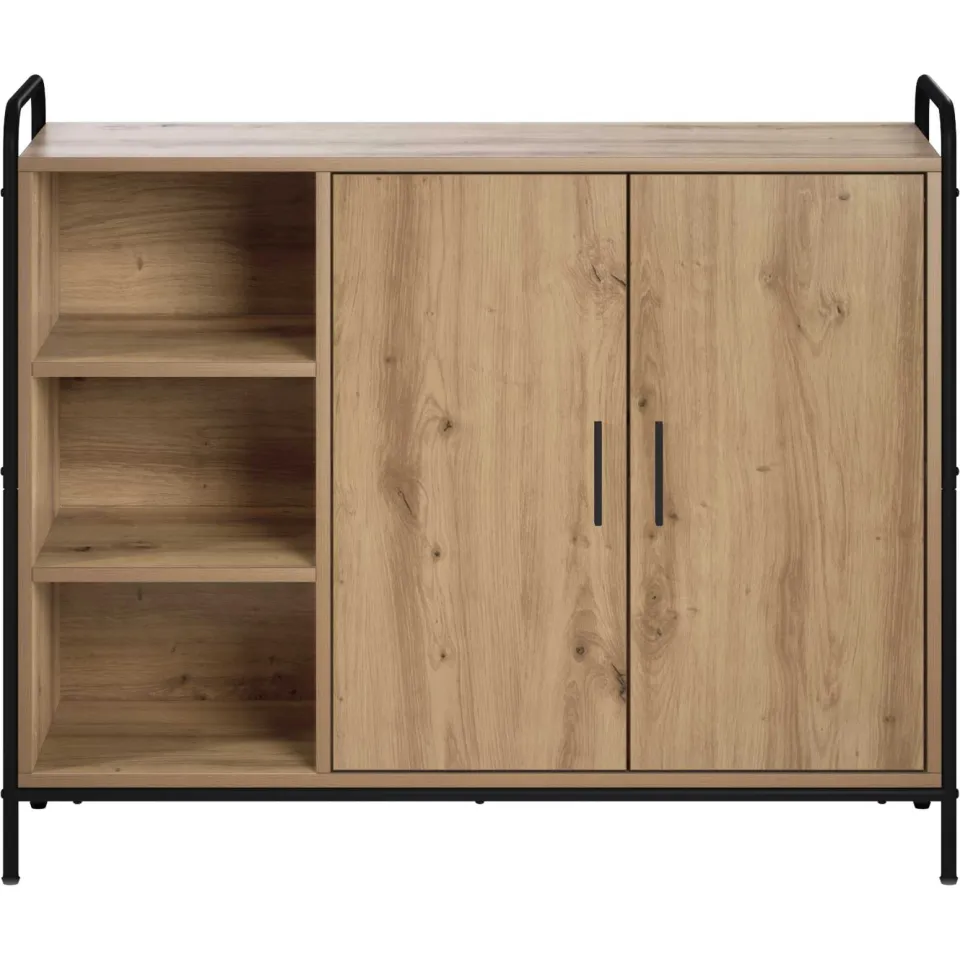 vidaXL Dressoir Artisanaal eiken 97 x 33 x 81 cm Bewerkt hout, foto 4
