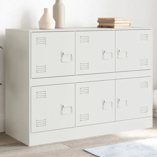 vidaXL Dressoir 99x39x73 cm staal wit, foto 2