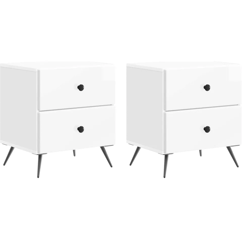 vidaXL Nachtkastje 2 st Hoogglans Wit 43 x 34,5 x 47,5 cm Bewerkt hout, foto 3