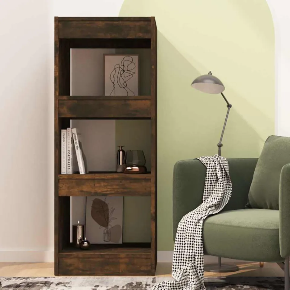 vidaXL Boekenkast/kamerscherm 40x30x103 cm bewerkt hout gerookt eiken, foto 3
