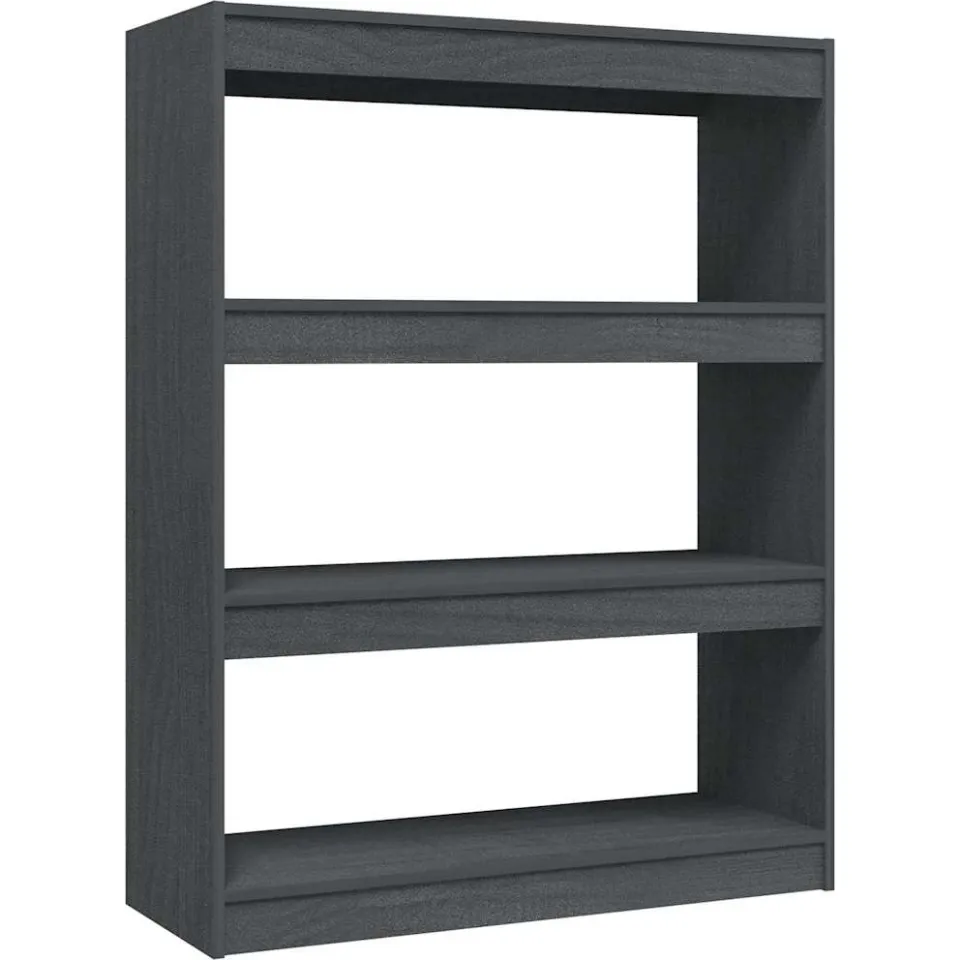 vidaXL Boekenkast/kamerscherm 100x30x103 cm massief grenenhout grijs