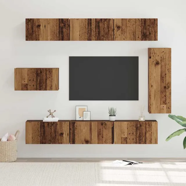 vidaXL Tv-meubelset 8 st 30,5 x 30 x 90 cm Oud Hout bruin, foto 2