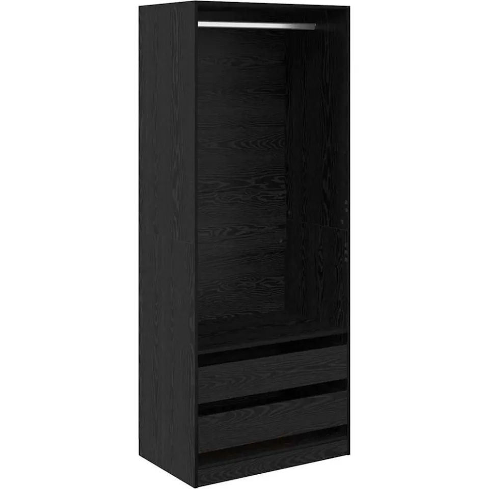 vidaXL Kledingkast Zwart Eiken 80 x 50 x 200 cm