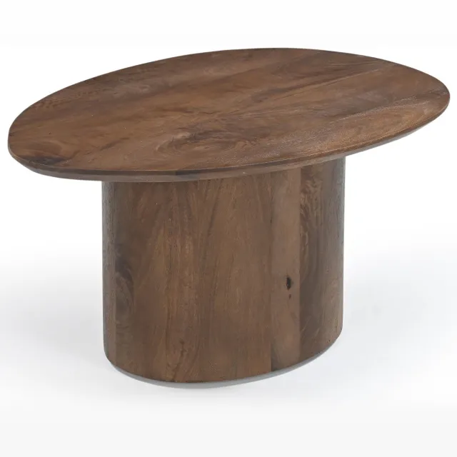 Giga Meubel Salontafel Nara - Organisch Donkerbruin Hout - 80x55x38cm
