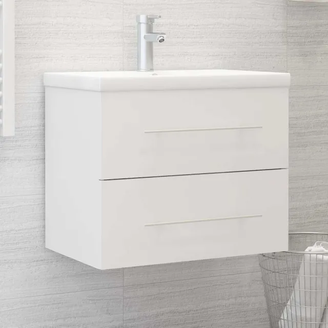 vidaXL Wastafelkast 60x38,5x48 cm bewerkt hout wit, foto 2