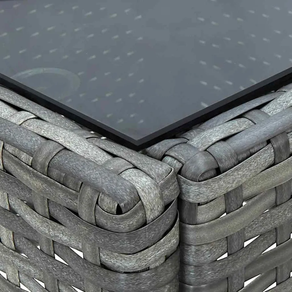vidaXL Tuintafel 75x40x37 cm poly rattan grijs, foto 4