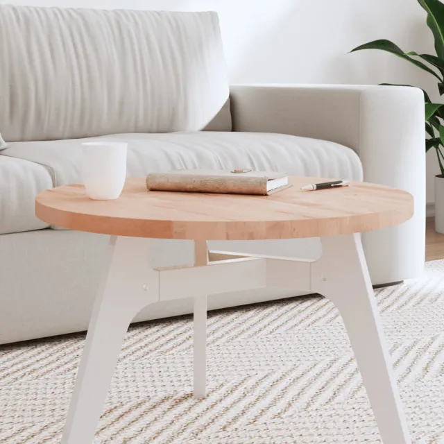 vidaXL Tafelblad rond Ø60x2,5 cm massief beukenhout Bruin