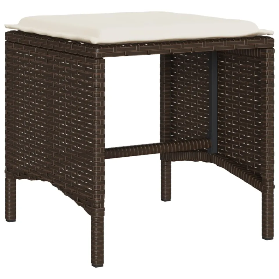 vidaXL 6-delige Loungeset met kussens poly rattan bruin, foto 4